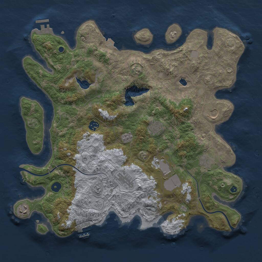 Rust Map: Procedural Map, Size: 4000, Seed: 318, 14 Monuments