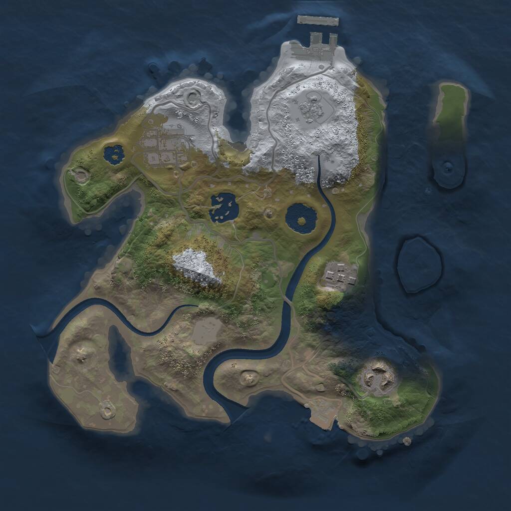 Rust Map: Procedural Map, Size: 2500, Seed: 12512354, 7 Monuments