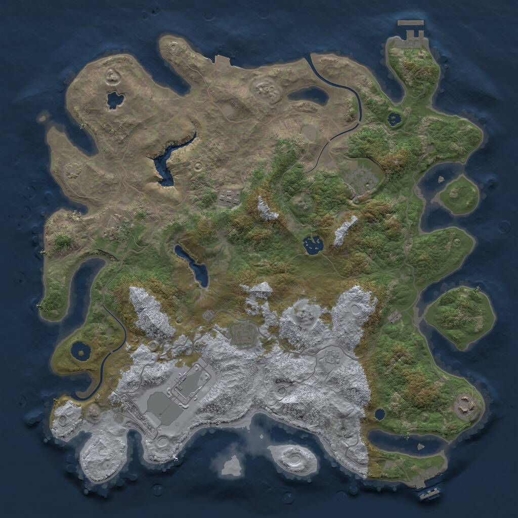 Rust Map: Procedural Map, Size: 4000, Seed: 1325, 13 Monuments