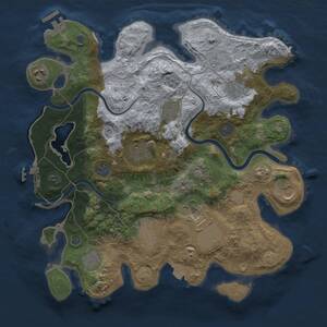 Thumbnail Rust Map: Procedural Map, Size: 3500, Seed: 1037321716, 18 Monuments