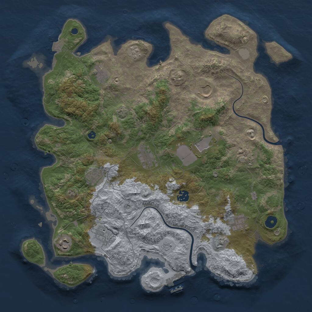 Rust Map: Procedural Map, Size: 3900, Seed: 1325182855, 16 Monuments