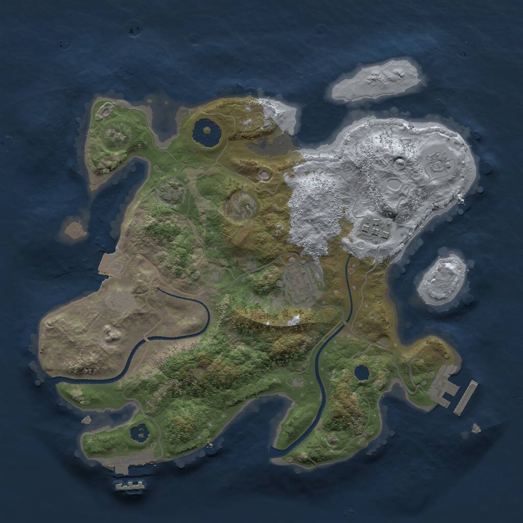 Rust Map: Procedural Map, Size: 2800, Seed: 1333313890, 7 Monuments