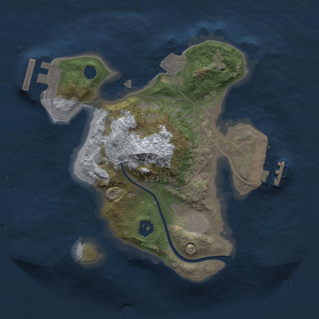 Rust Map: Procedural Map, Size: 2000, Seed: 134223, 3 Monuments