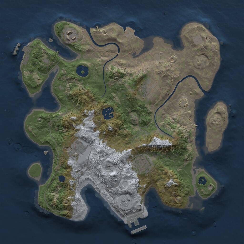 Rust Map: Procedural Map, Size: 3000, Seed: 1097287485, 11 Monuments