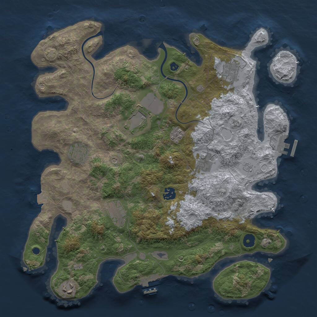 Rust Map: Procedural Map, Size: 3700, Seed: 1329837720, 14 Monuments
