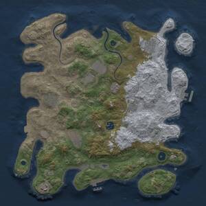 Thumbnail Rust Map: Procedural Map, Size: 3700, Seed: 1329837720, 14 Monuments