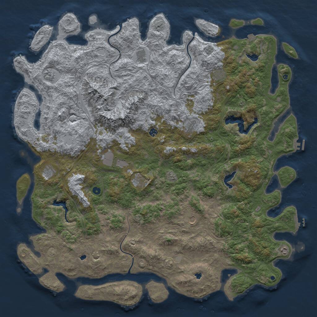Rust Map: Procedural Map, Size: 6000, Seed: 59478, 17 Monuments
