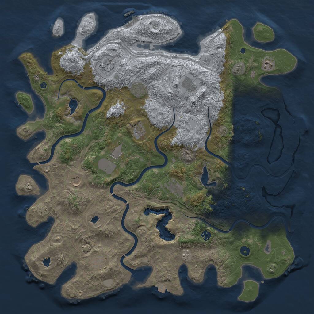 Rust Map: Procedural Map, Size: 4800, Seed: 1787299087, 17 Monuments
