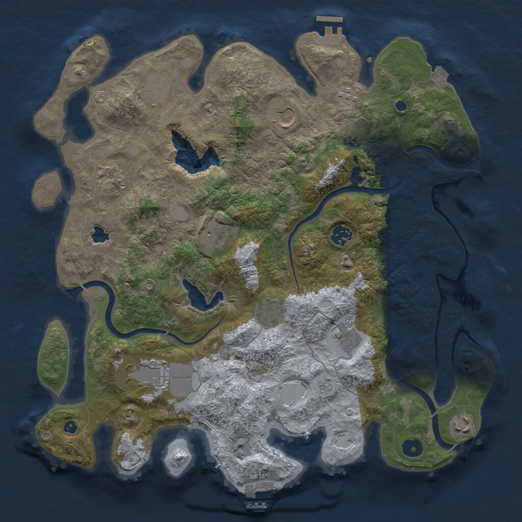 Rust Map: Procedural Map, Size: 4000, Seed: 618785268, 16 Monuments