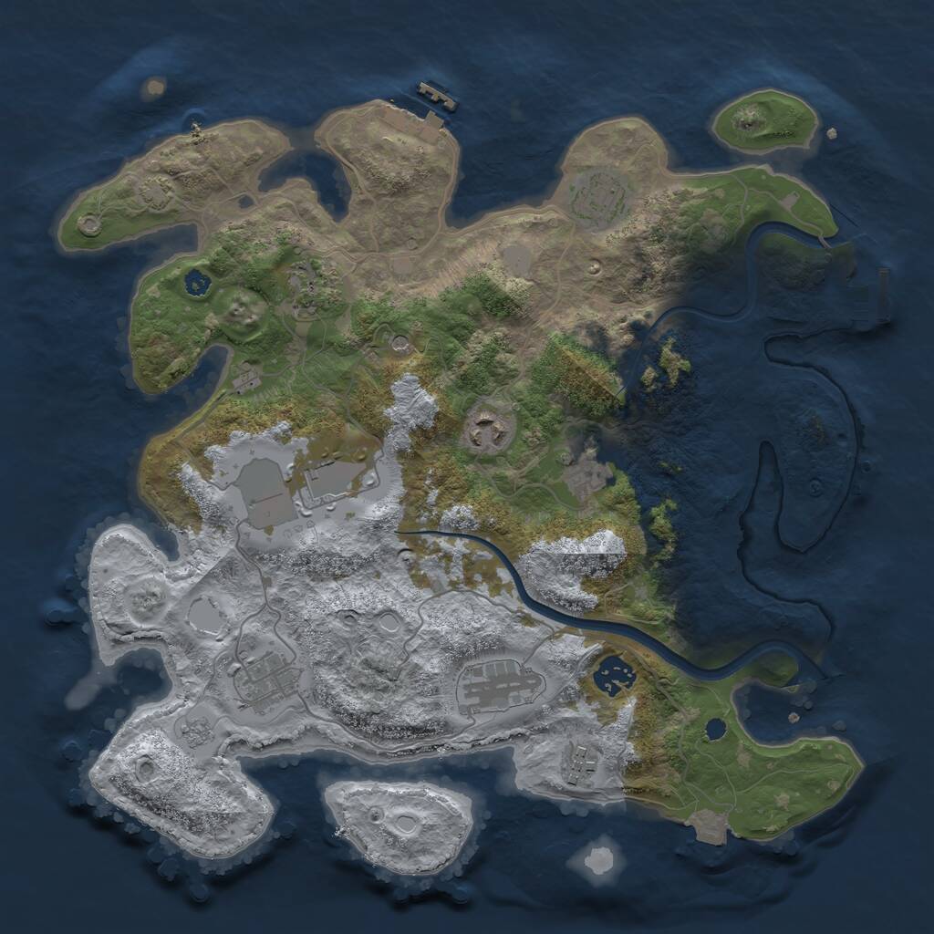 Rust Map: Procedural Map, Size: 3600, Seed: 1472608055, 15 Monuments