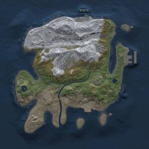 Thumbnail Rust Map: Procedural Map, Size: 2500, Seed: 342564256, 7 Monuments