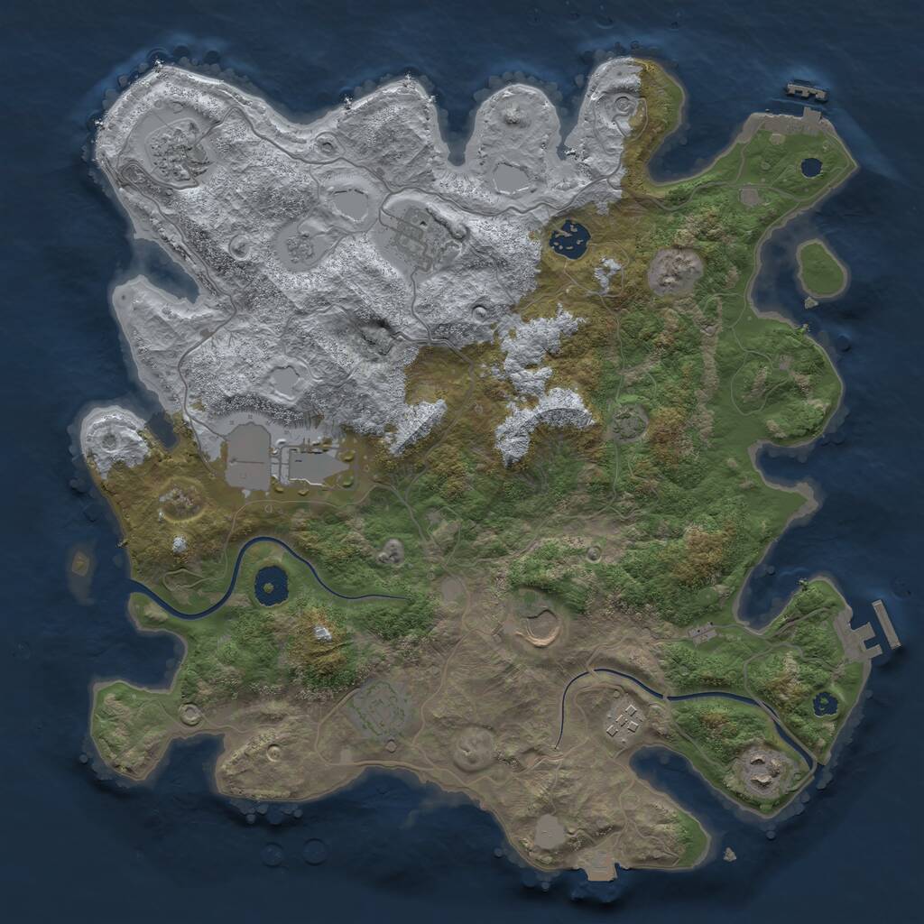 Rust Map: Procedural Map, Size: 3700, Seed: 1732797692, 14 Monuments