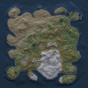 Thumbnail Rust Map: Procedural Map, Size: 3750, Seed: 1490636856, 15 Monuments