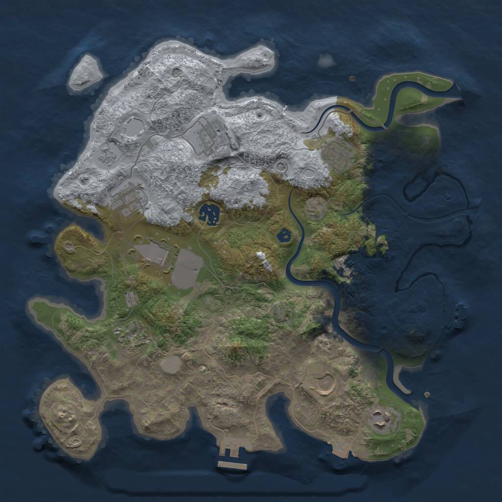 Rust Map: Procedural Map, Size: 3500, Seed: 1148435129, 15 Monuments