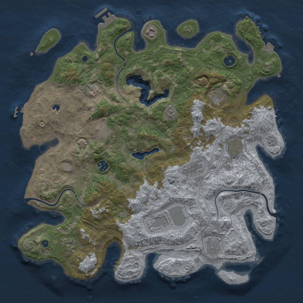 Rust Map: Procedural Map, Size: 4250, Seed: 6244, 16 Monuments