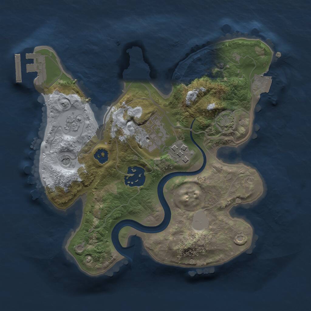 Rust Map: Procedural Map, Size: 2200, Seed: 1304556588, 8 Monuments