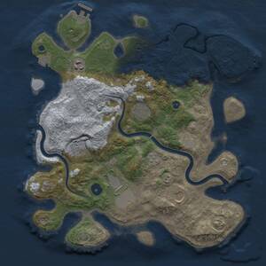 Thumbnail Rust Map: Procedural Map, Size: 3500, Seed: 6564, 12 Monuments