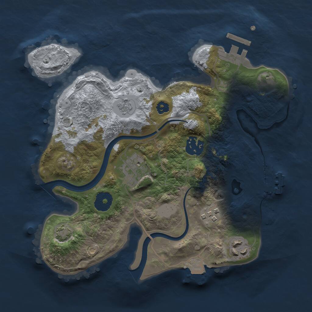 Rust Map: Procedural Map, Size: 2500, Seed: 1432689605, 9 Monuments