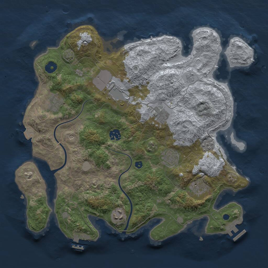 Rust Map: Procedural Map, Size: 3500, Seed: 776, 14 Monuments