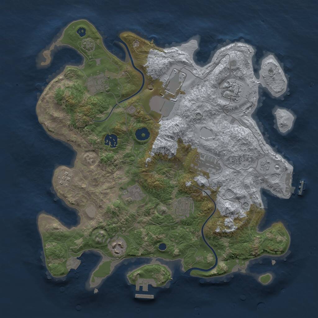 Rust Map: Procedural Map, Size: 3500, Seed: 4735, 15 Monuments