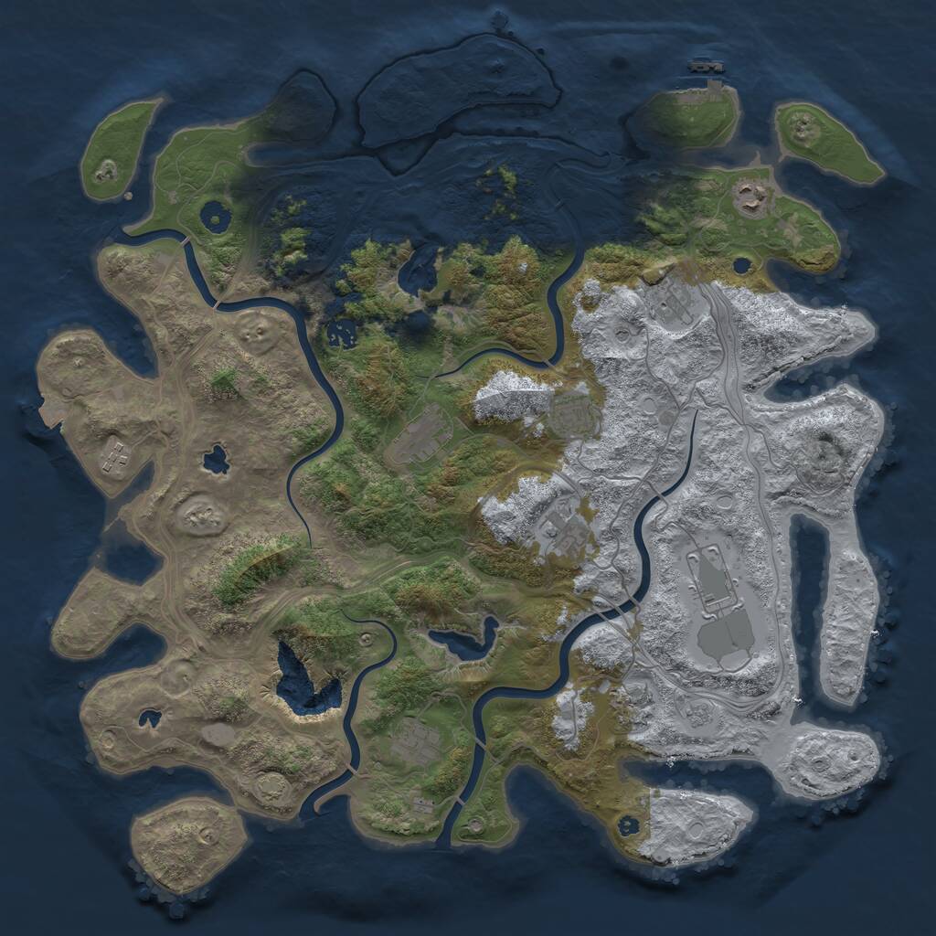 Rust Map: Procedural Map, Size: 4500, Seed: 7539587, 15 Monuments