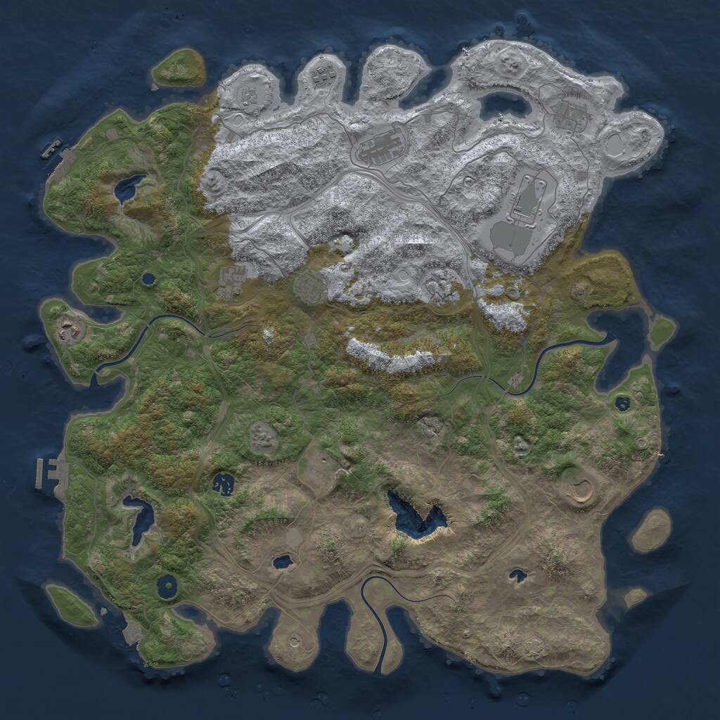 Rust Map: Procedural Map, Size: 4800, Seed: 966338004, 17 Monuments