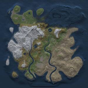 Thumbnail Rust Map: Procedural Map, Size: 3500, Seed: 123432, 10 Monuments