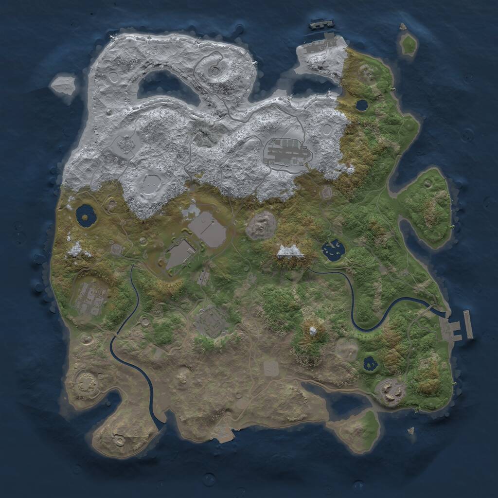 Rust Map: Procedural Map, Size: 3500, Seed: 1898998731, 12 Monuments