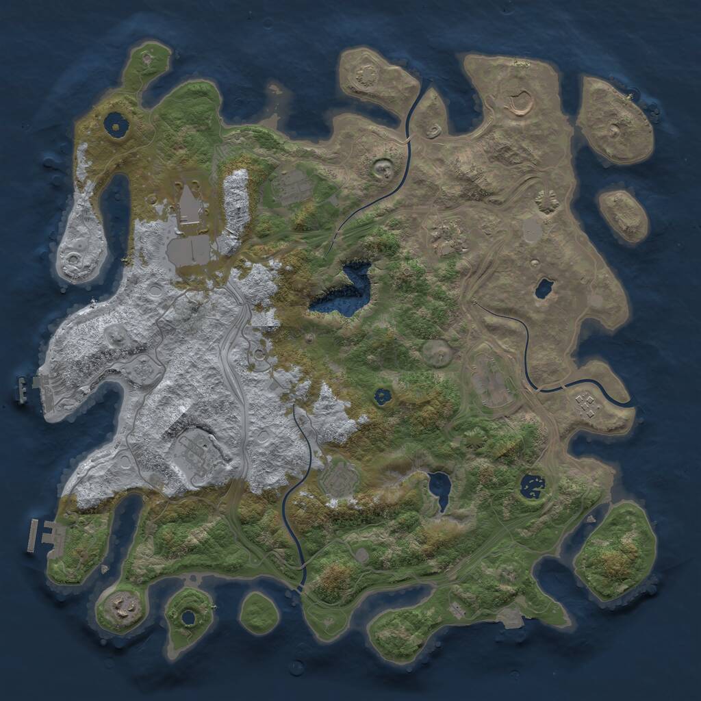 Rust Map: Procedural Map, Size: 4250, Seed: 276054709, 16 Monuments