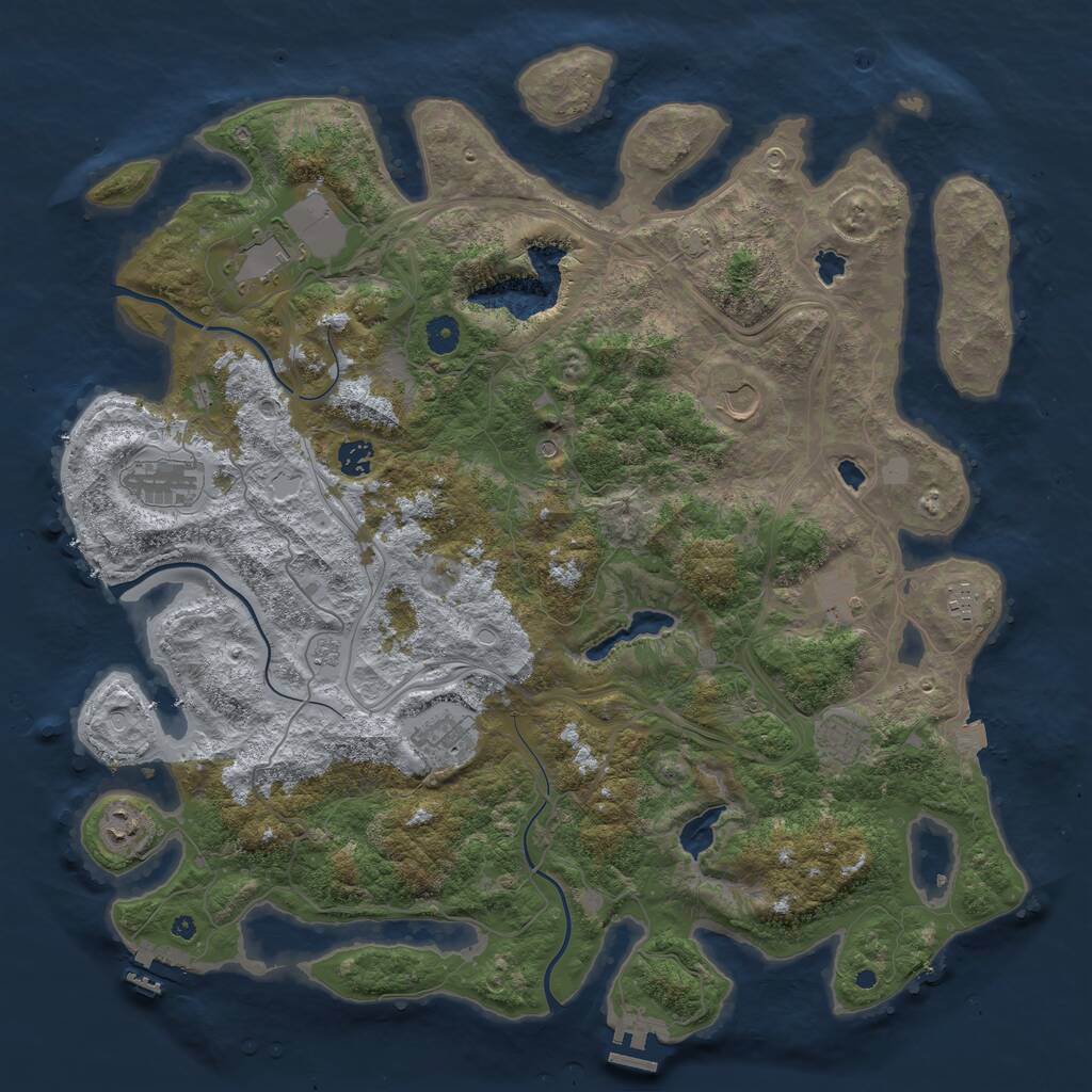 Rust Map: Procedural Map, Size: 4500, Seed: 1780399454, 15 Monuments