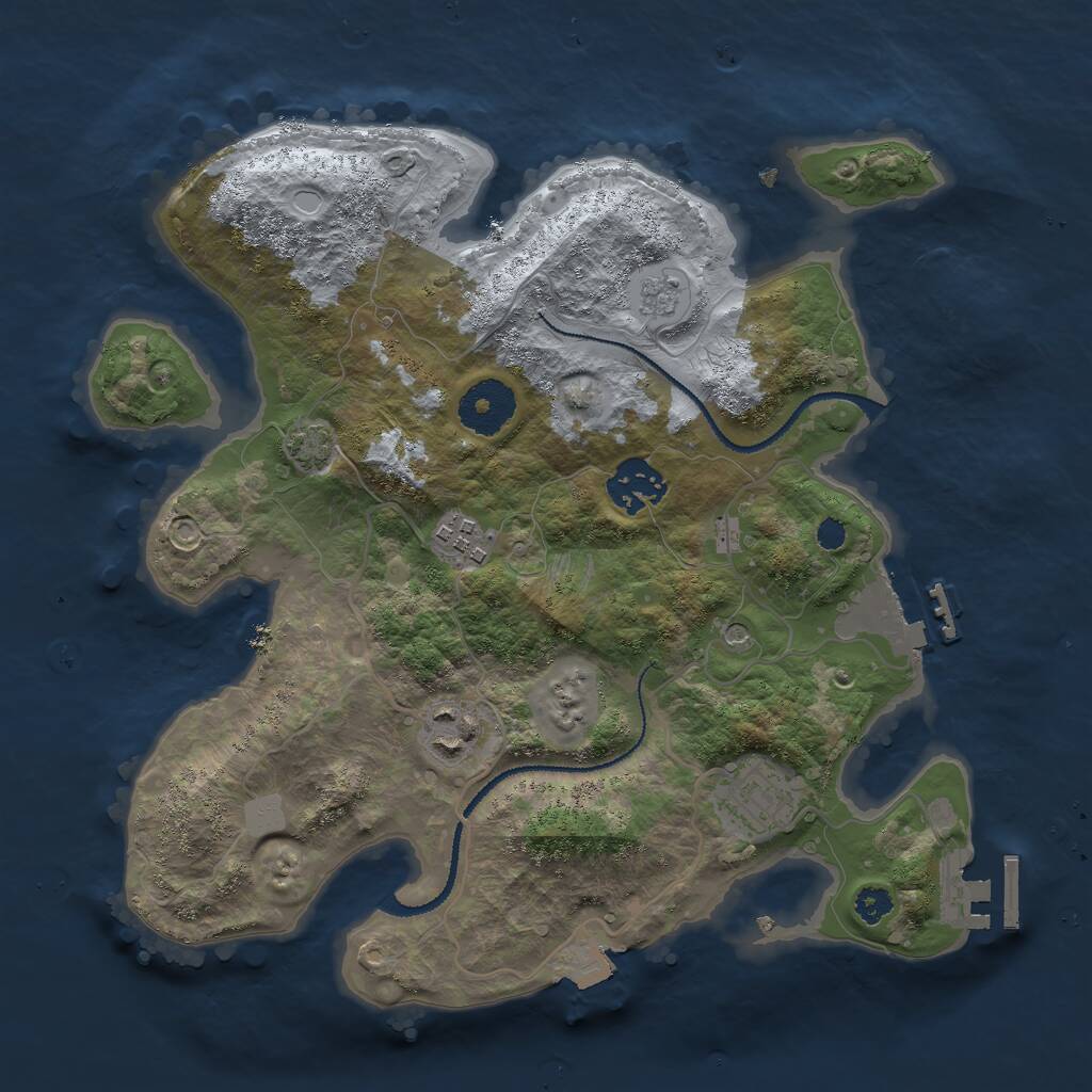 Rust Map: Procedural Map, Size: 3000, Seed: 1787299087, 10 Monuments