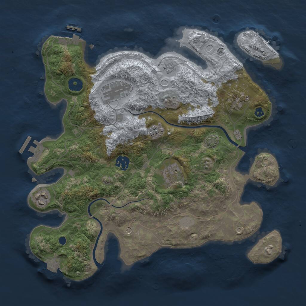 Rust Map: Procedural Map, Size: 3250, Seed: 75481145, 12 Monuments