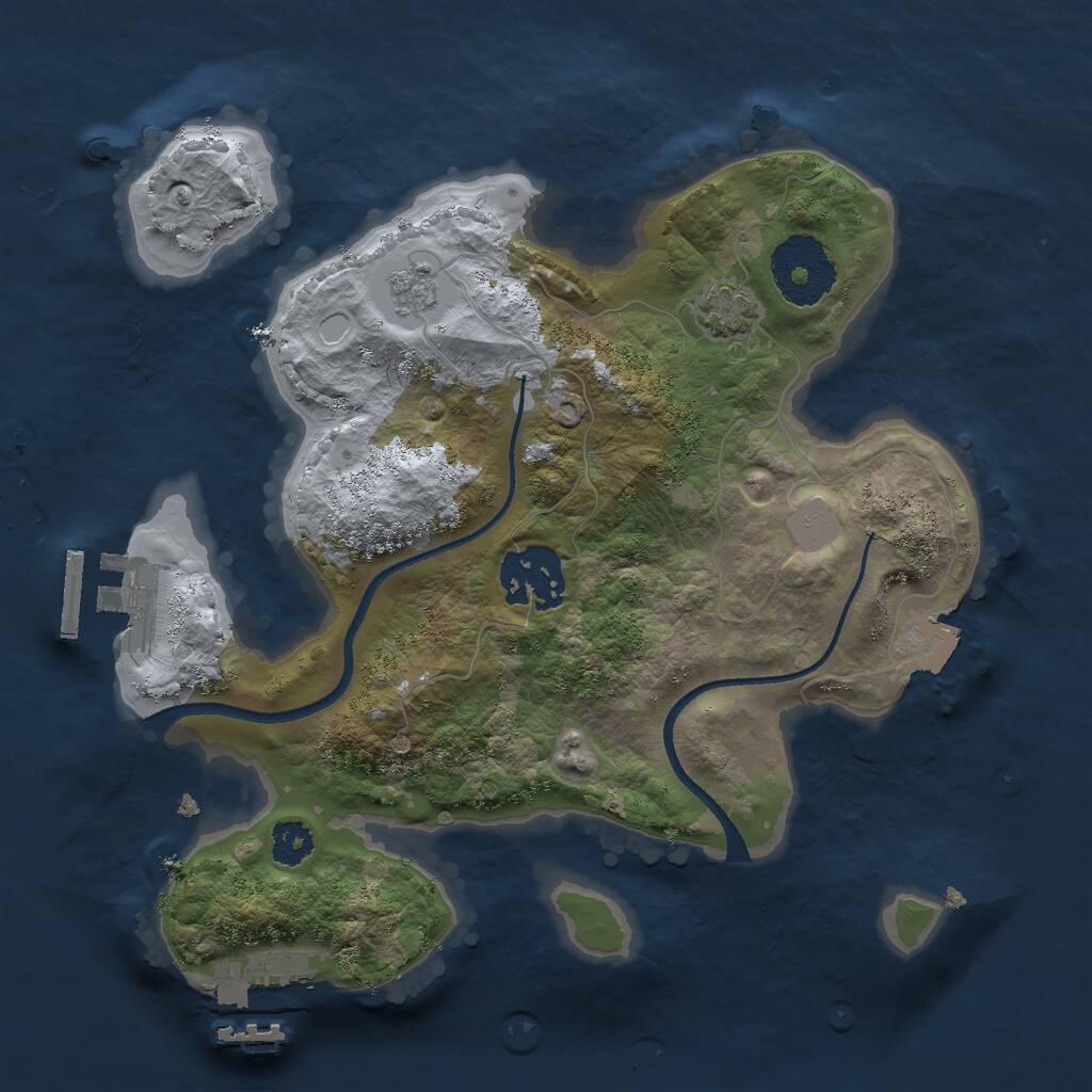 Rust Map: Procedural Map, Size: 2500, Seed: 462125283, 6 Monuments