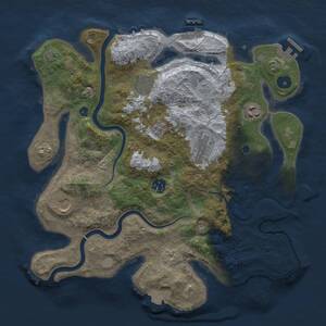 Thumbnail Rust Map: Procedural Map, Size: 3500, Seed: 910443183, 12 Monuments