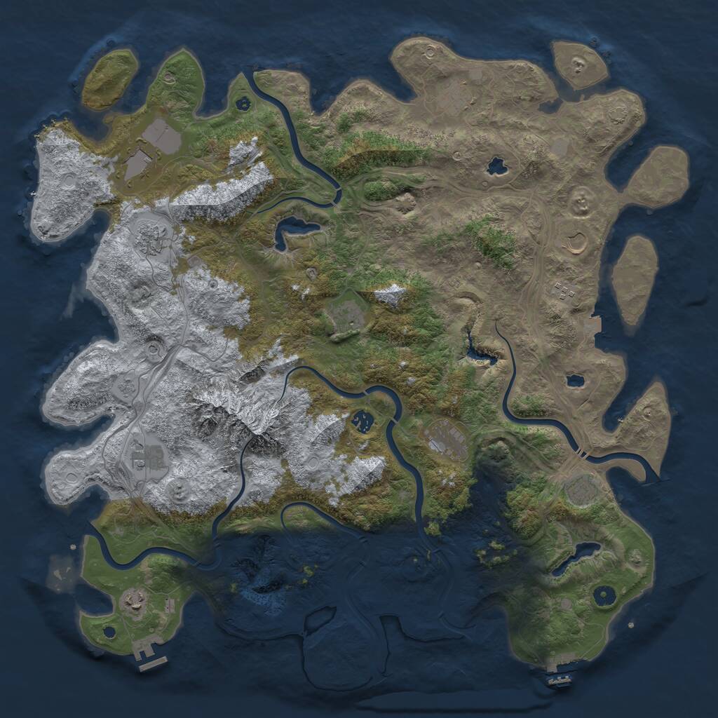 Rust Map: Procedural Map, Size: 5000, Seed: 6549, 17 Monuments