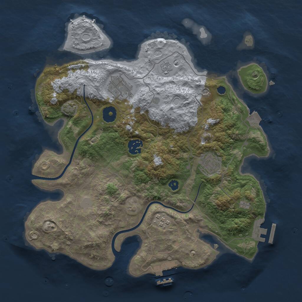 Rust Map: Procedural Map, Size: 3000, Seed: 794987317, 10 Monuments