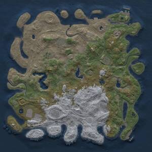 Thumbnail Rust Map: Procedural Map, Size: 4500, Seed: 17739, 16 Monuments
