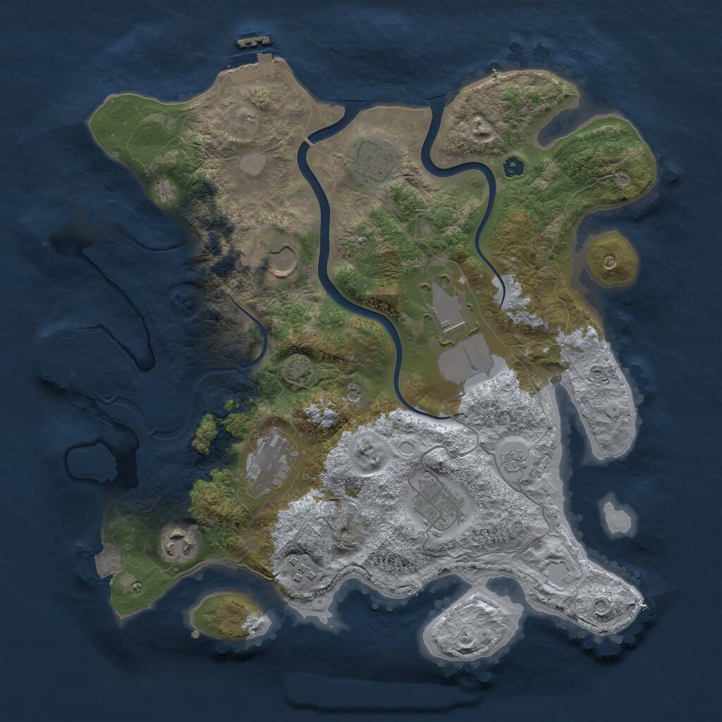 Rust Map: Procedural Map, Size: 3500, Seed: 925284, 13 Monuments