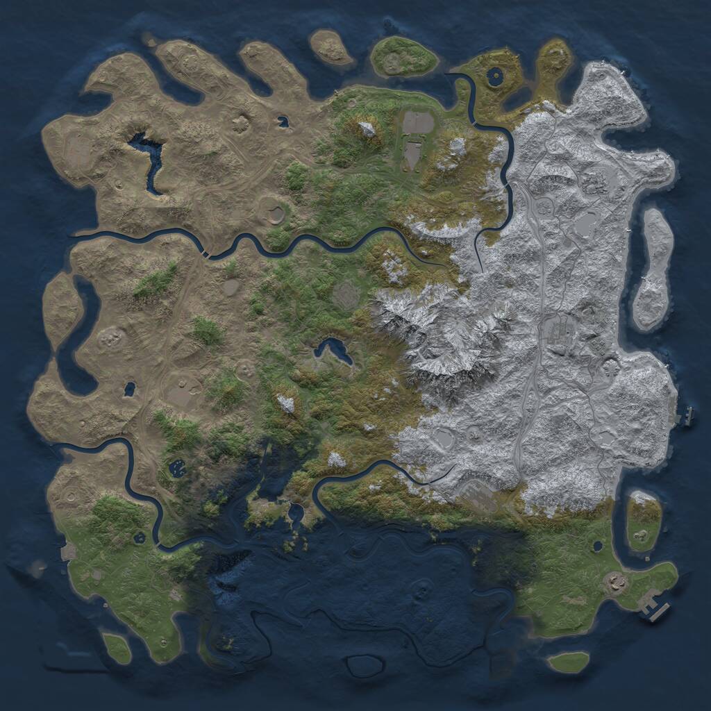 Rust Map: Procedural Map, Size: 6000, Seed: 19971997, 17 Monuments