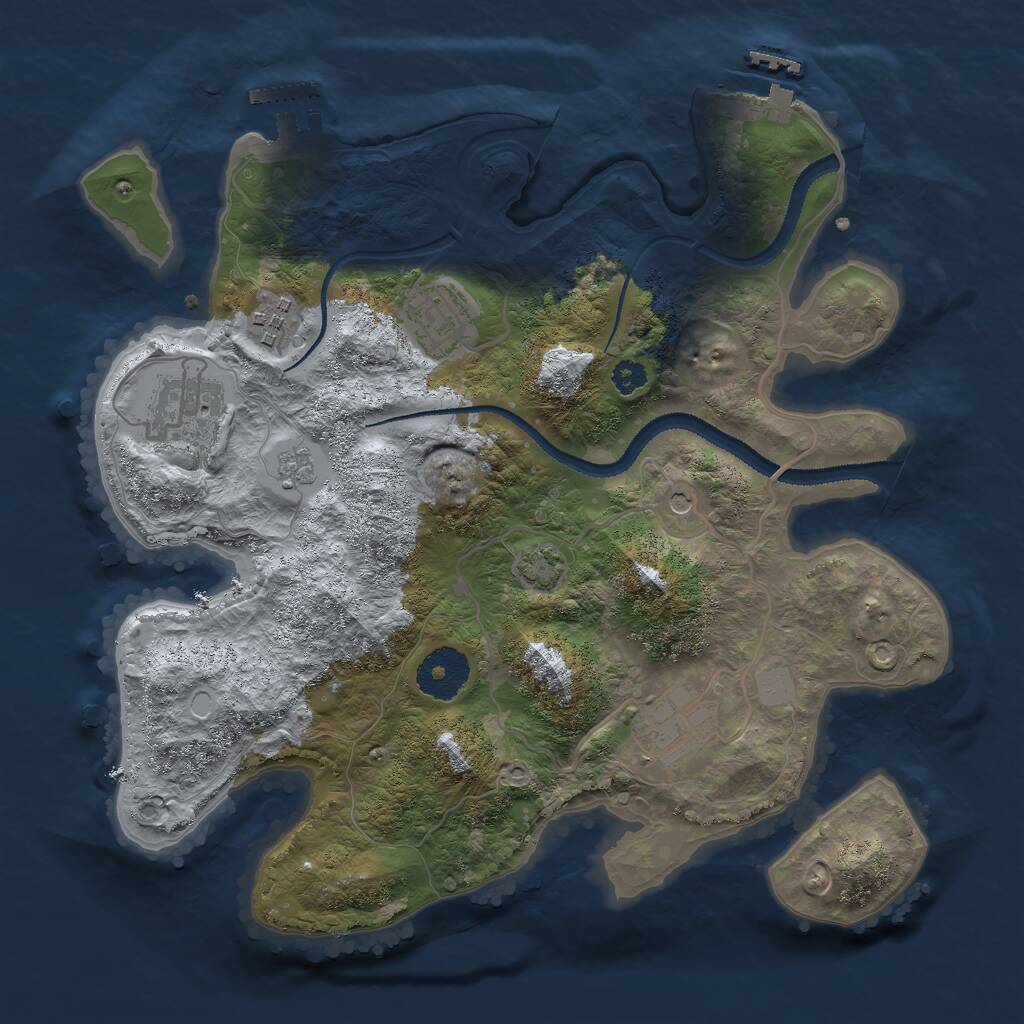 Rust Map: Procedural Map, Size: 3000, Seed: 284472981, 10 Monuments