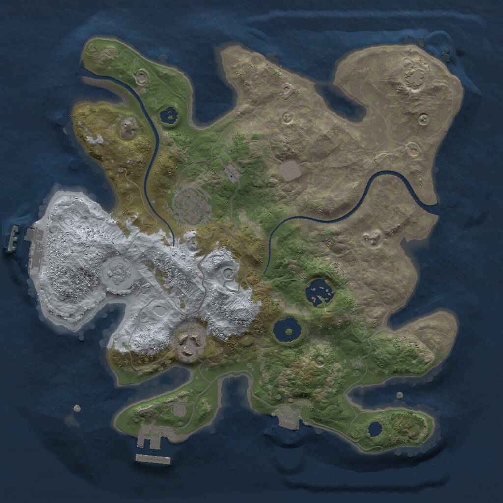 Rust Map: Procedural Map, Size: 2900, Seed: 696114242, 9 Monuments