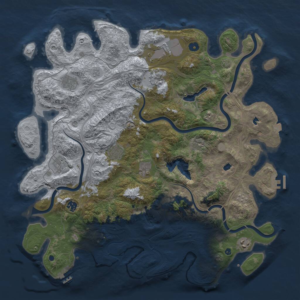 Rust Map: Procedural Map, Size: 4502, Seed: 8, 15 Monuments
