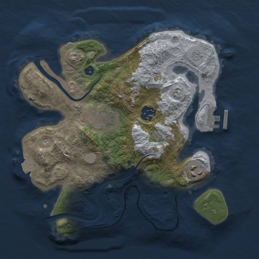 Rust Map: Procedural Map, Size: 2700, Seed: 163092407, 8 Monuments