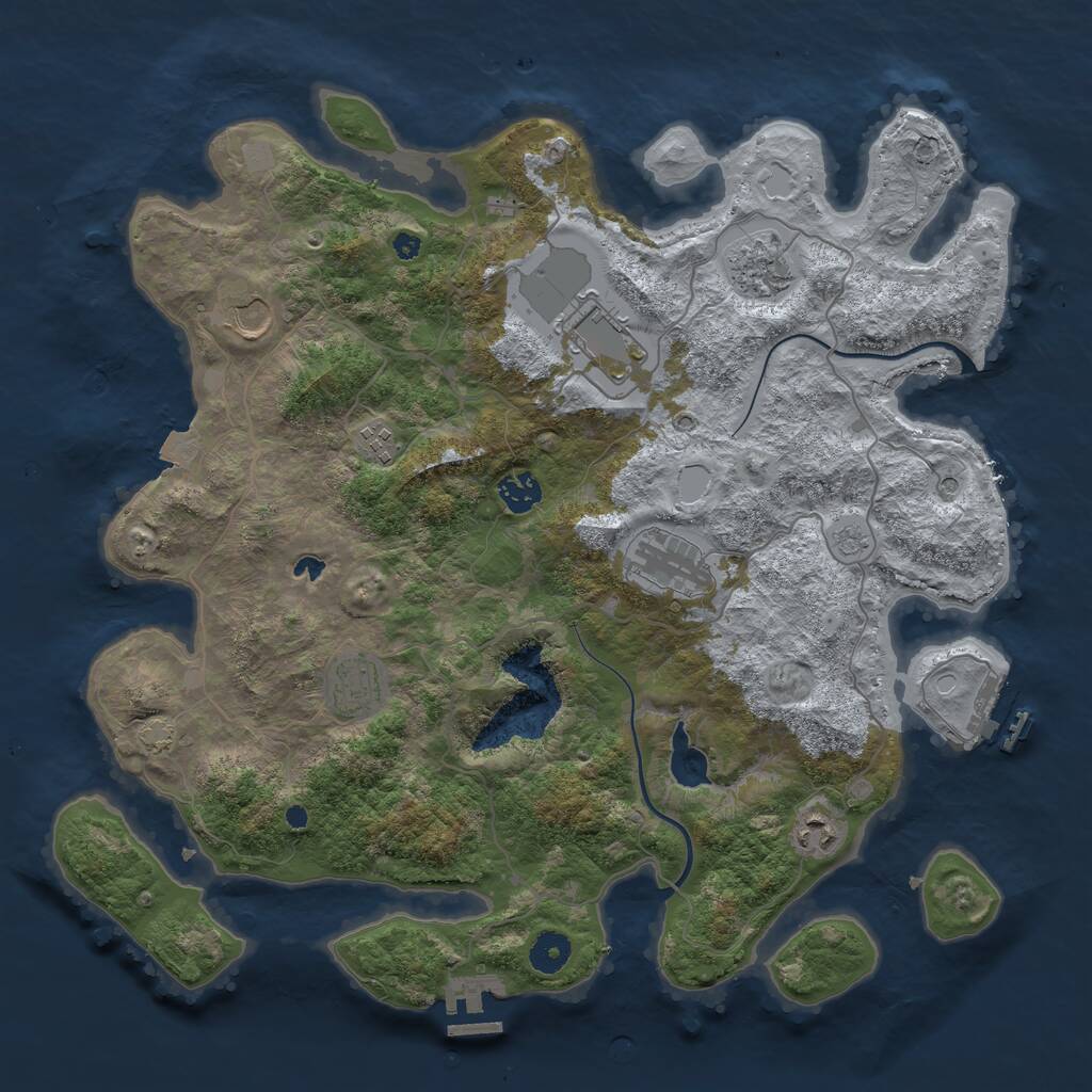 Rust Map: Procedural Map, Size: 4000, Seed: 15236996, 14 Monuments