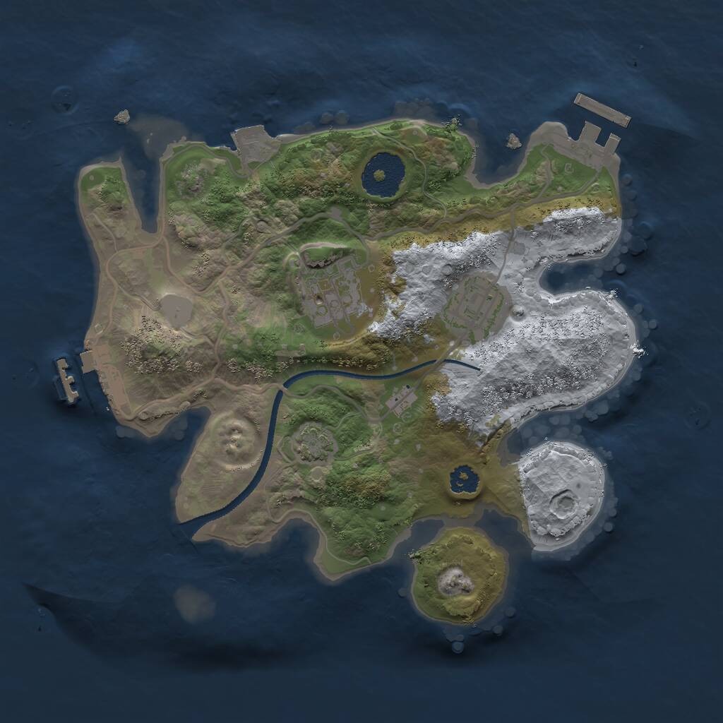 Rust Map: Procedural Map, Size: 2500, Seed: 1616557741, 6 Monuments