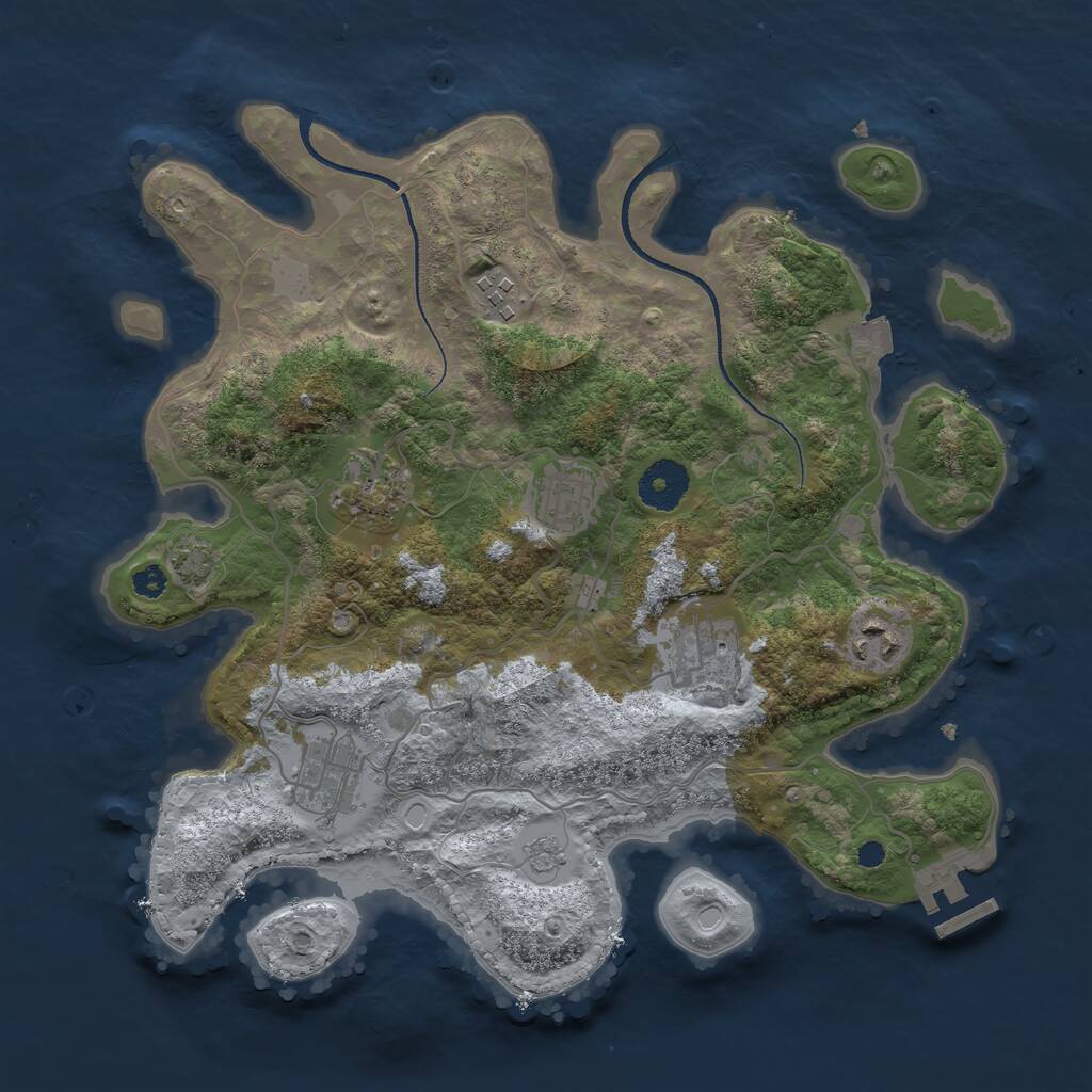 Rust Map: Procedural Map, Size: 3300, Seed: 153094678, 10 Monuments