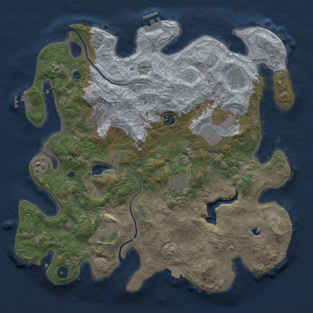 Rust Map: Procedural Map, Size: 4000, Seed: 1404619525, 14 Monuments