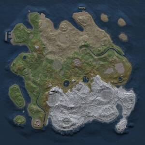 Thumbnail Rust Map: Procedural Map, Size: 3500, Seed: 2062496945, 14 Monuments