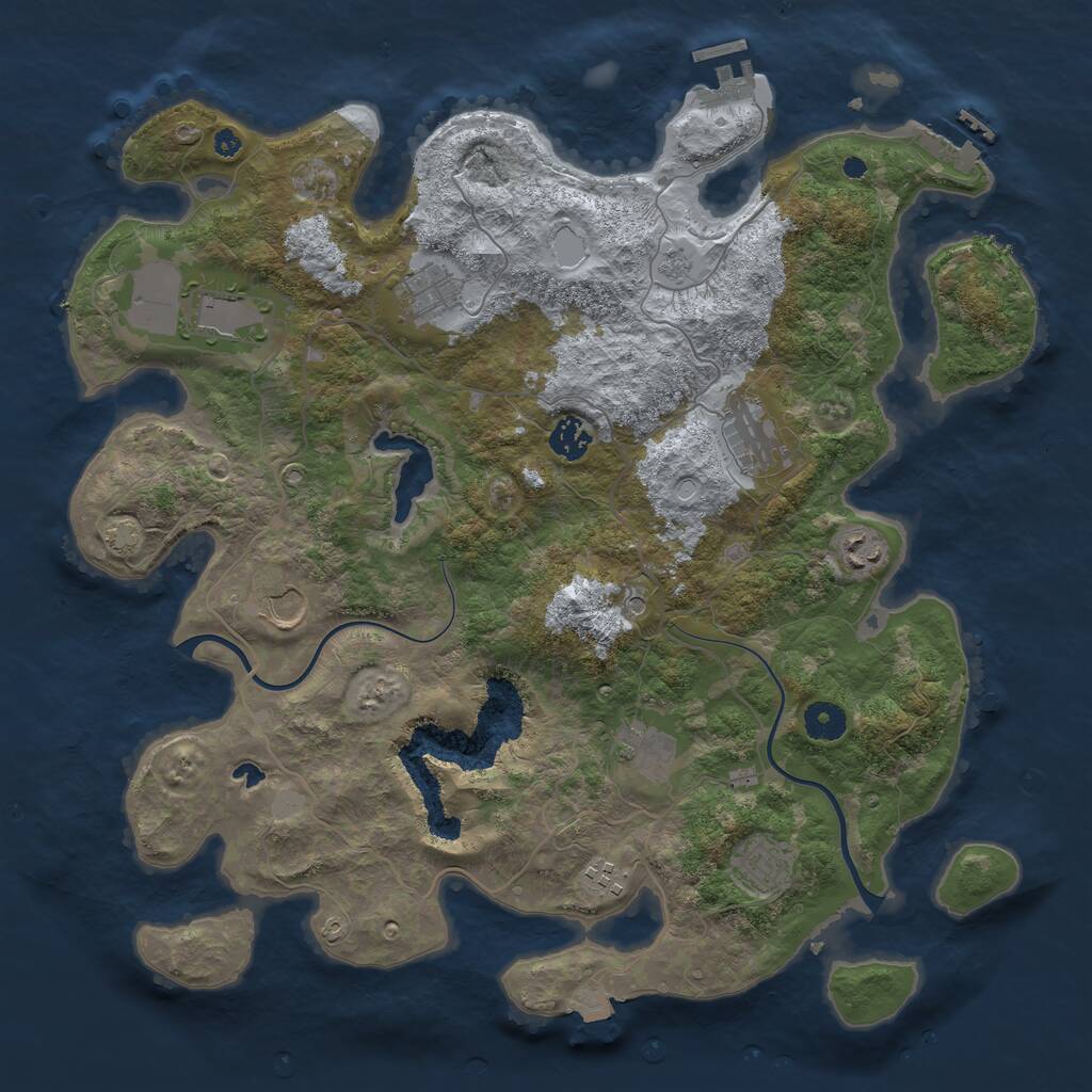 Rust Map: Procedural Map, Size: 4000, Seed: 2118805002, 15 Monuments