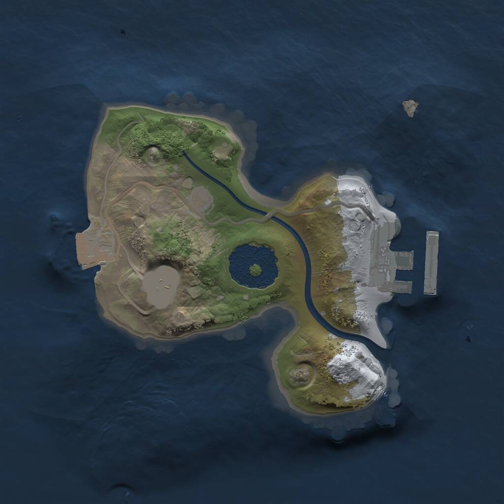 Rust Map: Procedural Map, Size: 1600, Seed: 1494944715, 2 Monuments